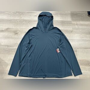 H104 NWT Mountain Hardwear Womens 2XL Crater Lake LS Hoodie Lightweight UPF 50+